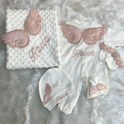 Personalized Luxury Cotton Baby Outfit Collection with Custom Embroidery