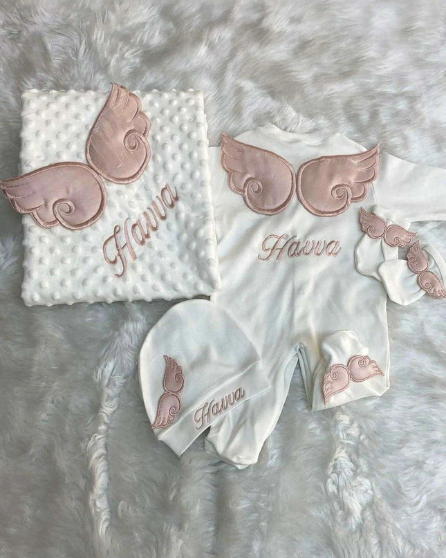 Personalized Luxury Cotton Baby Outfit Collection with Custom Embroidery