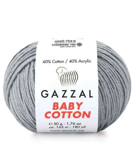 Gazzal Baby Cotton Ball Hand Knitting Yarn - 50g, 165m, Soft Cotton-Acrylic Blend for Creative Crochet & DIY Projects, Turkish Quality