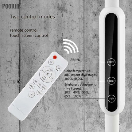 Remote-Controlled Adjustable LED Clip-On Desk Lamp with Multiple Brightness and Color Settings