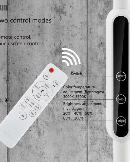 Remote-Controlled Adjustable LED Clip-On Desk Lamp with Multiple Brightness and Color Settings