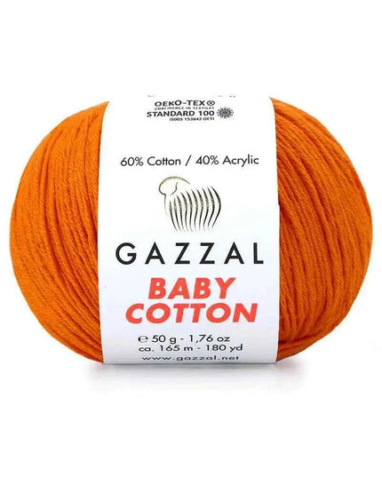Gazzal Baby Cotton Ball Hand Knitting Yarn - 50g, 165m, Soft Cotton-Acrylic Blend for Creative Crochet & DIY Projects, Turkish Quality