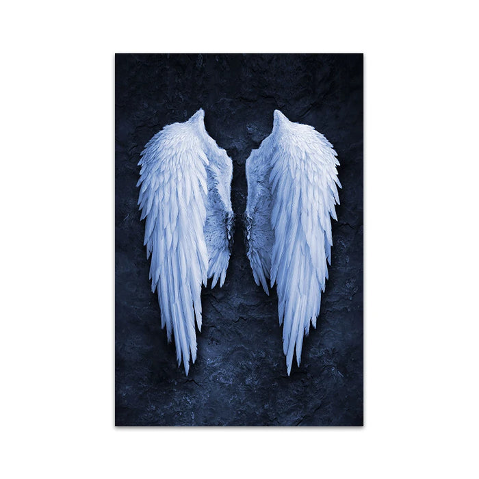 Nordic White Angel Wings Canvas Art Set for Luxurious Home Decor