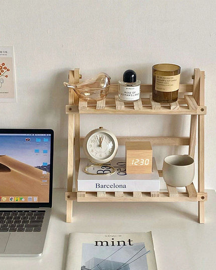 Chic Two-Tier Wooden Desk Organizer for Ultimate Efficiency