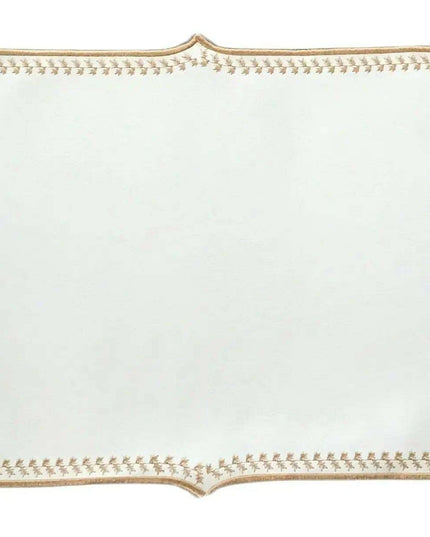 Elegant Embroidered Dining Ensemble: Luxe Faux Leather Set for Elevated Table Decor