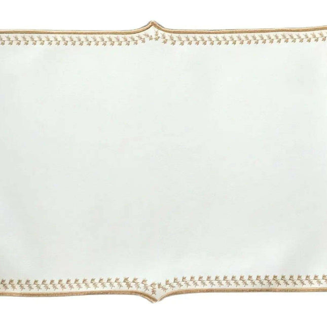 Elegant Embroidered Dining Ensemble: Luxe Faux Leather Set for Elevated Table Decor