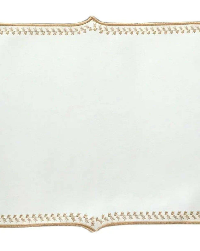 Elegant Embroidered Dining Ensemble: Luxe Faux Leather Set for Elevated Table Decor