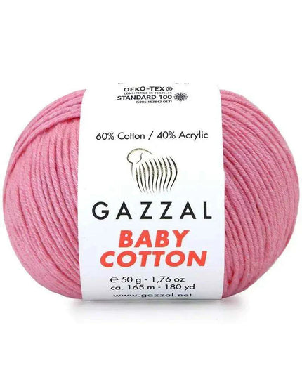 Gazzal Baby Cotton Ball Hand Knitting Yarn - 50g, 165m, Soft Cotton-Acrylic Blend for Creative Crochet & DIY Projects, Turkish Quality