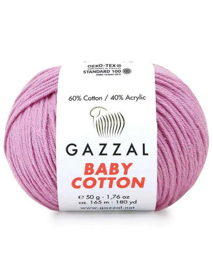 Gazzal Baby Cotton Ball Hand Knitting Yarn - 50g, 165m, Soft Cotton-Acrylic Blend for Creative Crochet & DIY Projects, Turkish Quality