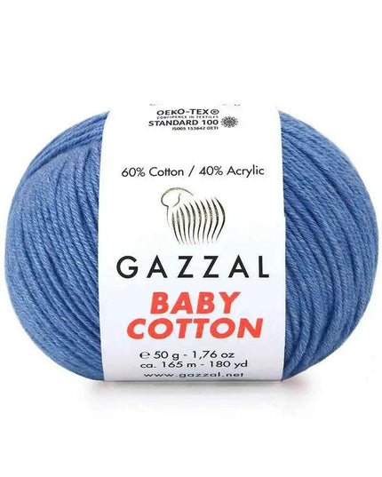 Gazzal Baby Cotton Ball Hand Knitting Yarn - 50g, 165m, Soft Cotton-Acrylic Blend for Creative Crochet & DIY Projects, Turkish Quality