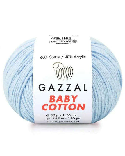 Gazzal Baby Cotton Ball Hand Knitting Yarn - 50g, 165m, Soft Cotton-Acrylic Blend for Creative Crochet & DIY Projects, Turkish Quality
