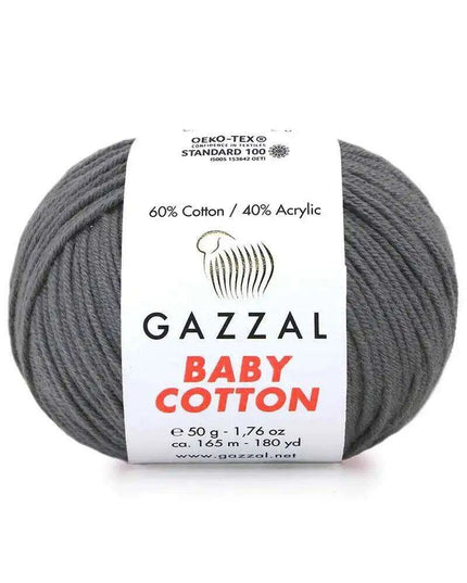 Gazzal Baby Cotton Ball Hand Knitting Yarn - 50g, 165m, Soft Cotton-Acrylic Blend for Creative Crochet & DIY Projects, Turkish Quality