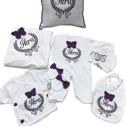 Personalized Luxury Cotton Baby Outfit Collection with Custom Embroidery