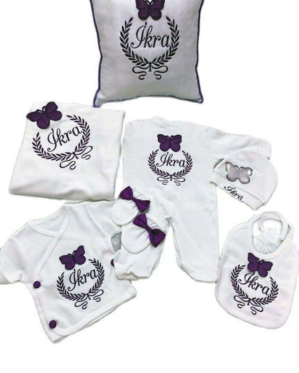 Personalized Luxury Cotton Baby Outfit Collection with Custom Embroidery