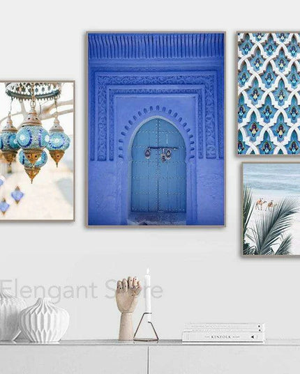 Moroccan Coastal Serenity Canvas Art - Enrich Your Space with Bohemian Charm