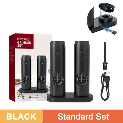 USB Rechargeable Electric Salt and Pepper Mill with Customizable Grind Options - Must-Have Kitchen Gadget..