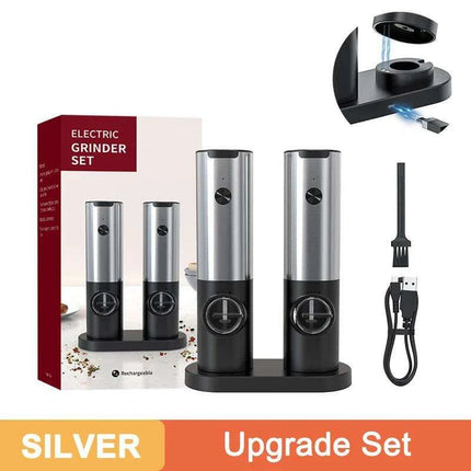USB Rechargeable Electric Salt and Pepper Mill with Customizable Grind Options - Must-Have Kitchen Gadget..