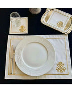GOLD 6pcs Placemat+6 coctail napkin