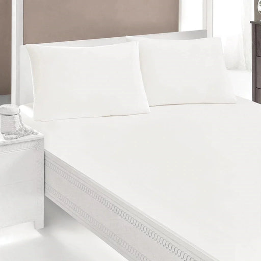 Ranforce Bed Sheets Set Cream Double - 60 x 200 cm - Made in Turkey