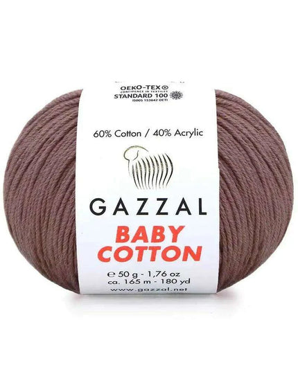 Gazzal Baby Cotton Ball Hand Knitting Yarn - 50g, 165m, Soft Cotton-Acrylic Blend for Creative Crochet & DIY Projects, Turkish Quality