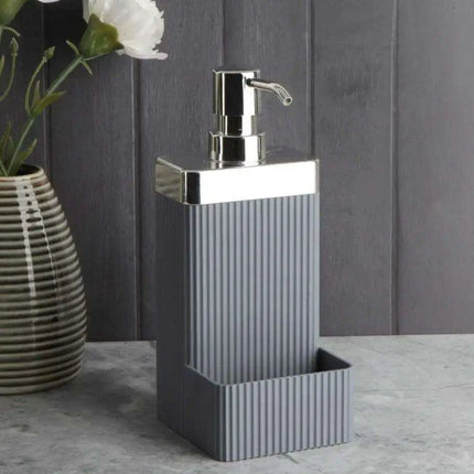 Stylish Acrylic Soap Dispenser Set with Convenient Sponge Holder - Modern Organizer for Kitchen and Bathroom