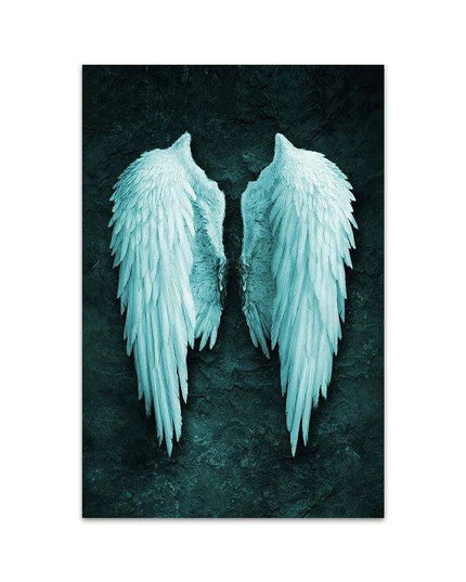 Celestial Serenity: White Angel Wings Canvas Art for Luxurious Home Aesthetics