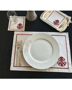 BURGUNDY 6pcs Placemat+6 coctail napkin