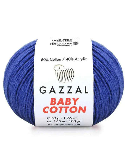 Gazzal Baby Cotton Ball Hand Knitting Yarn - 50g, 165m, Soft Cotton-Acrylic Blend for Creative Crochet & DIY Projects, Turkish Quality