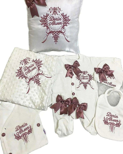 Personalized Luxury Cotton Baby Outfit Collection with Custom Embroidery