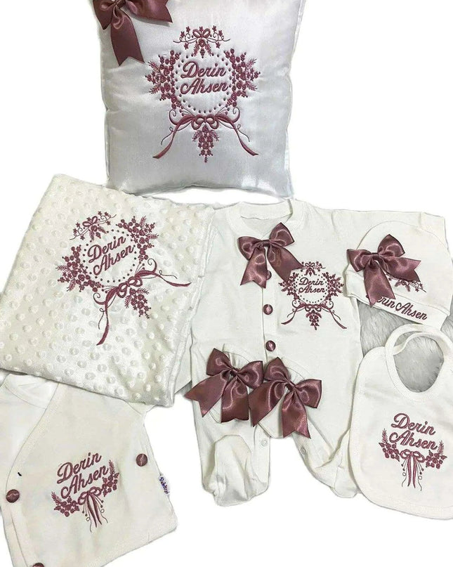 Personalized Luxury Cotton Baby Outfit Collection with Custom Embroidery