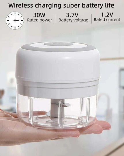 Compact Electric Garlic Chopper with Quick-Slice Technology and Adjustable Capacity