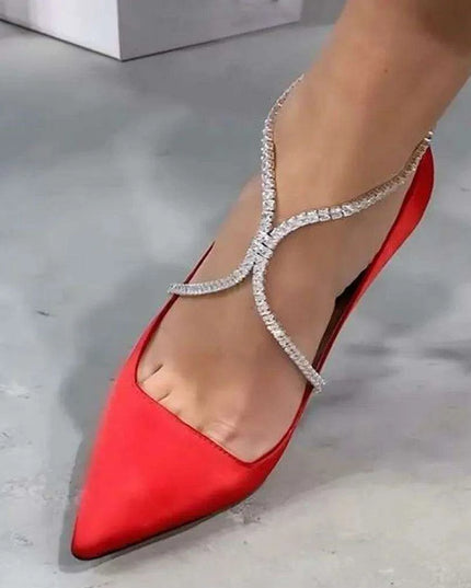Glamorous Rhinestone High Heel Ankle Bracelet for Fashion-Forward Women