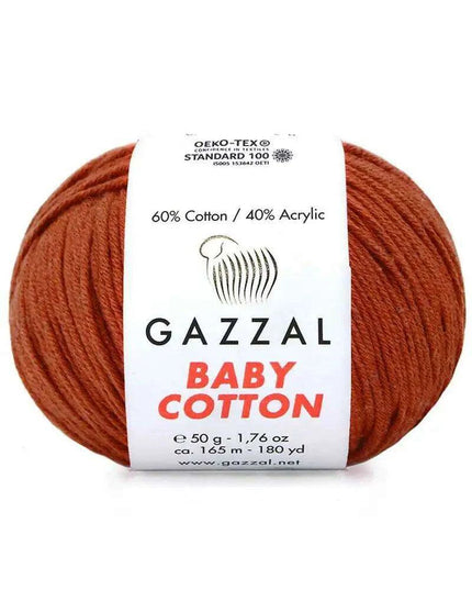 Gazzal Baby Cotton Ball Hand Knitting Yarn - 50g, 165m, Soft Cotton-Acrylic Blend for Creative Crochet & DIY Projects, Turkish Quality