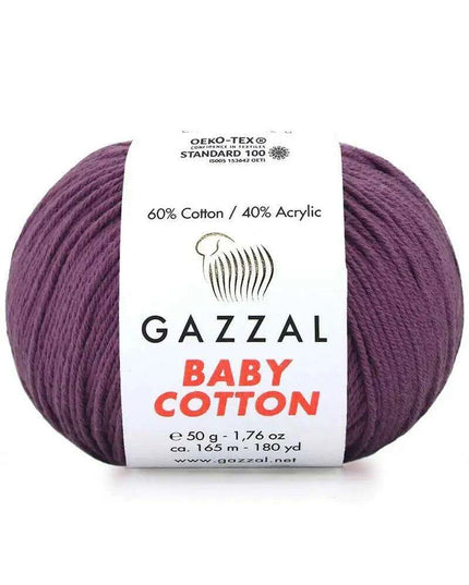 Gazzal Baby Cotton Ball Hand Knitting Yarn - 50g, 165m, Soft Cotton-Acrylic Blend for Creative Crochet & DIY Projects, Turkish Quality