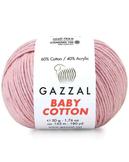 Gazzal Baby Cotton Ball Hand Knitting Yarn - 50g, 165m, Soft Cotton-Acrylic Blend for Creative Crochet & DIY Projects, Turkish Quality