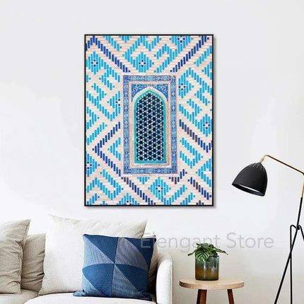 Moroccan Coastal Serenity Canvas Art - Enrich Your Space with Bohemian Charm