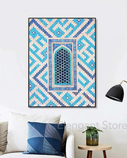 Moroccan Coastal Serenity Canvas Art - Enrich Your Space with Bohemian Charm