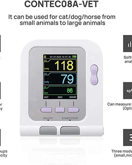 Automated Veterinary Blood Pressure Monitor for Pets with Software and Customizable Cuffs