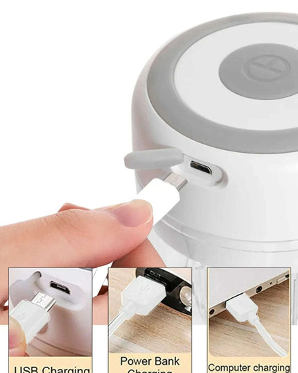 Compact Electric Garlic Chopper with Quick-Slice Technology and Adjustable Capacity