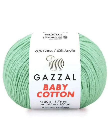 Gazzal Baby Cotton Ball Hand Knitting Yarn - 50g, 165m, Soft Cotton-Acrylic Blend for Creative Crochet & DIY Projects, Turkish Quality