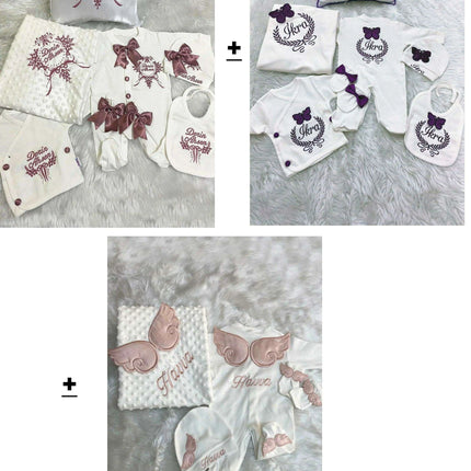 Personalized Luxury Cotton Baby Outfit Collection with Custom Embroidery