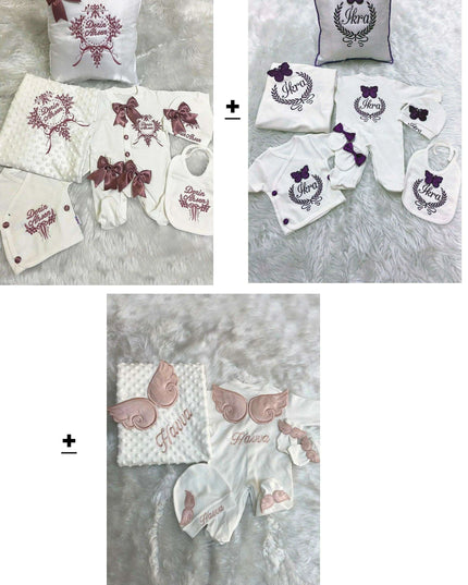 Personalized Luxury Cotton Baby Outfit Collection with Custom Embroidery