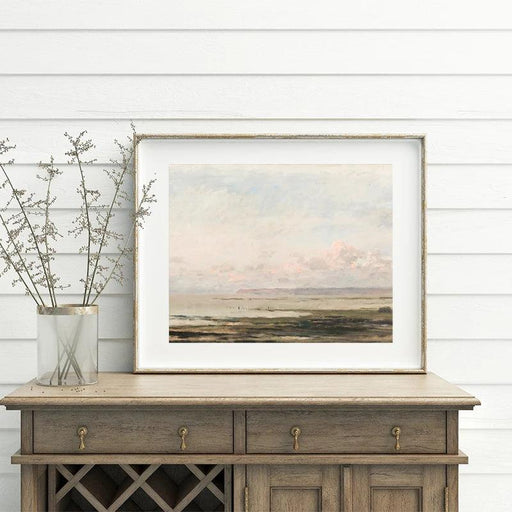 Tranquil Seaside Canvas - Vintage Coastal Beachscape Art Print