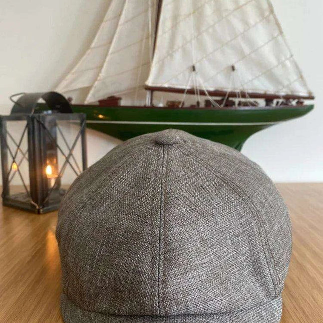 Classic Linen 8-Panel Baker Boy Cap for Unisex Fashion