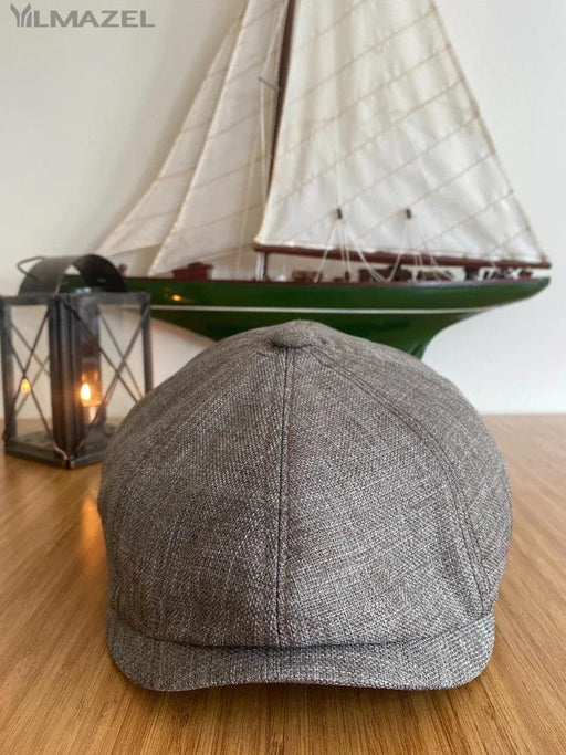 Classic Linen 8-Panel Baker Boy Cap for Unisex Fashion