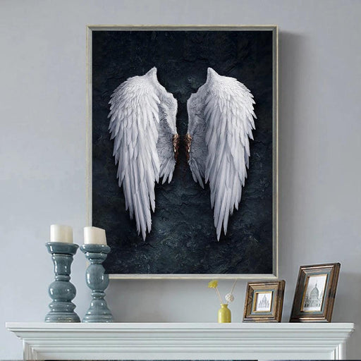 Nordic White Angel Wings Canvas Art Set for Luxurious Home Decor