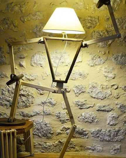 Artistic Walnut Figure Corner Lamp