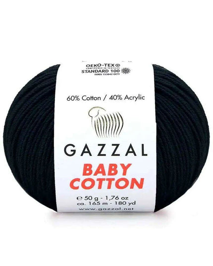 Gazzal Baby Cotton Ball Hand Knitting Yarn - 50g, 165m, Soft Cotton-Acrylic Blend for Creative Crochet & DIY Projects, Turkish Quality