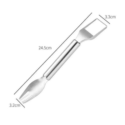 Ultimate 2-in-1 Stainless Steel Fruit Cutter and Serving Tool - Très Elite