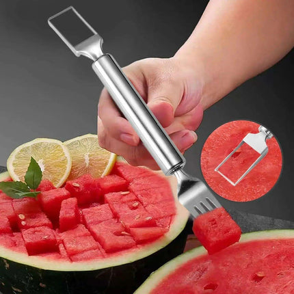 Ultimate 2-in-1 Stainless Steel Fruit Cutter and Serving Tool - Très Elite
